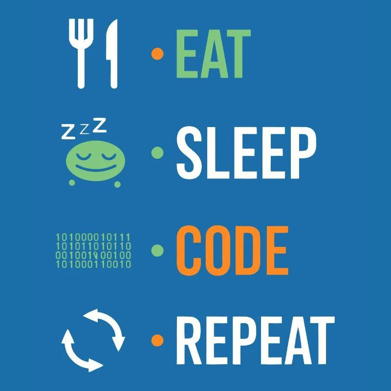 Manger, dormir, coder, répéter.
