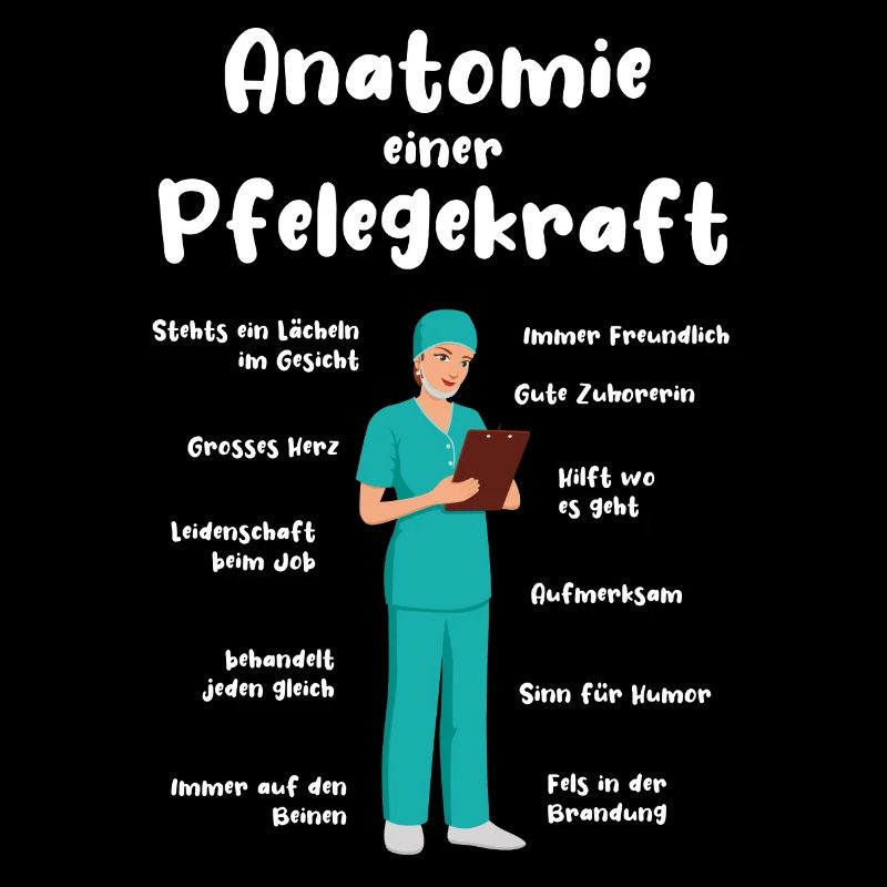Anatomie einer Pflegekraft Lustige Altenpflegerin