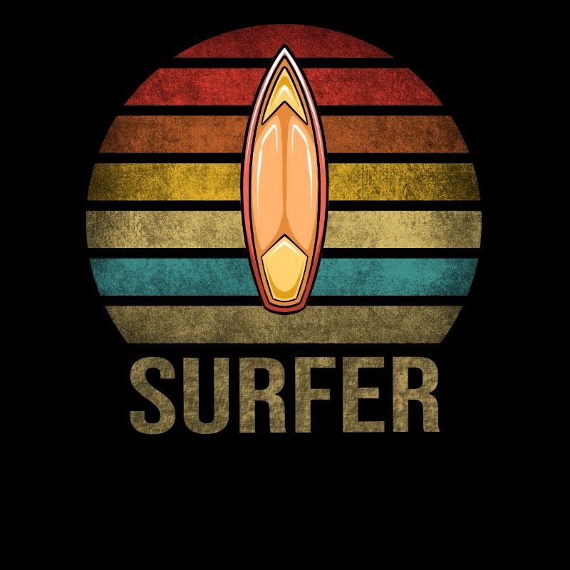 Surf or Die Surfboard Summer Retro Coucher de soleil