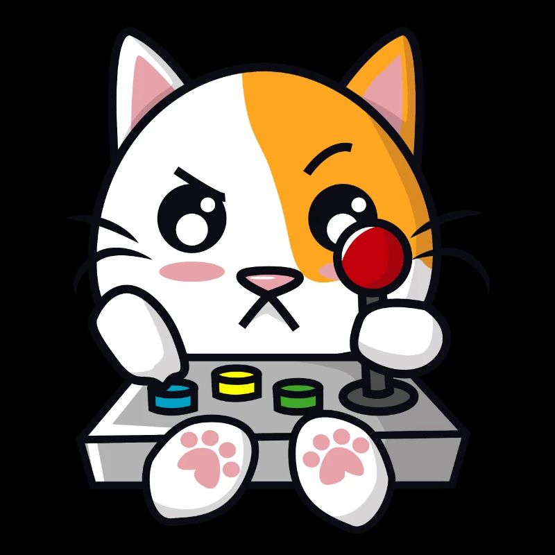 Cat avec manette de jeu Manette de jeu