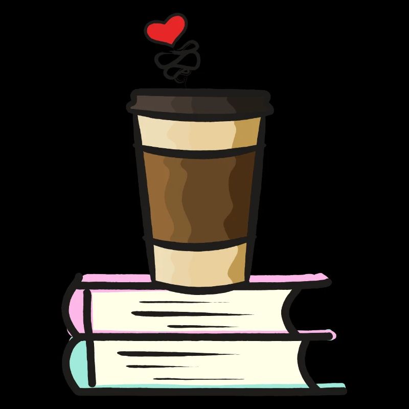 Kaffee Tee und Bücher mit Herz
