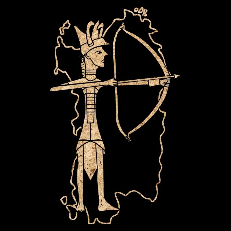 Bronze archer with cork print