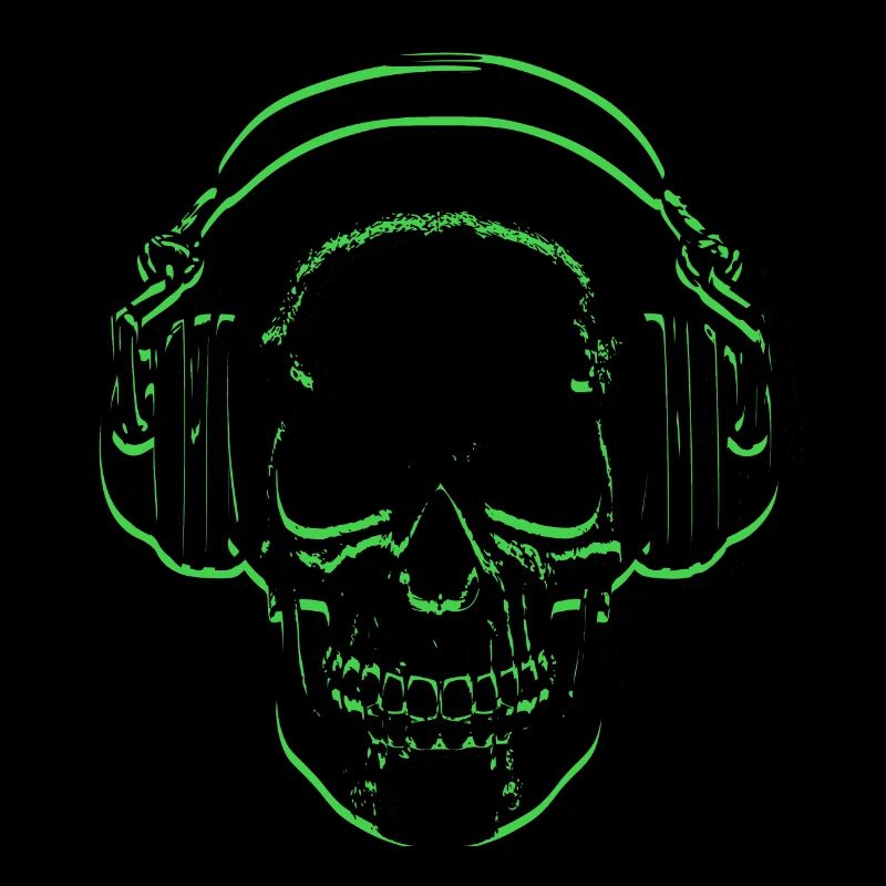 Casque crâne vert