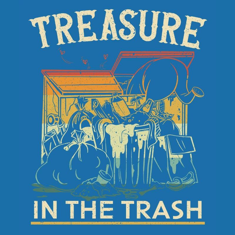 Dumpster lover picking garbage,