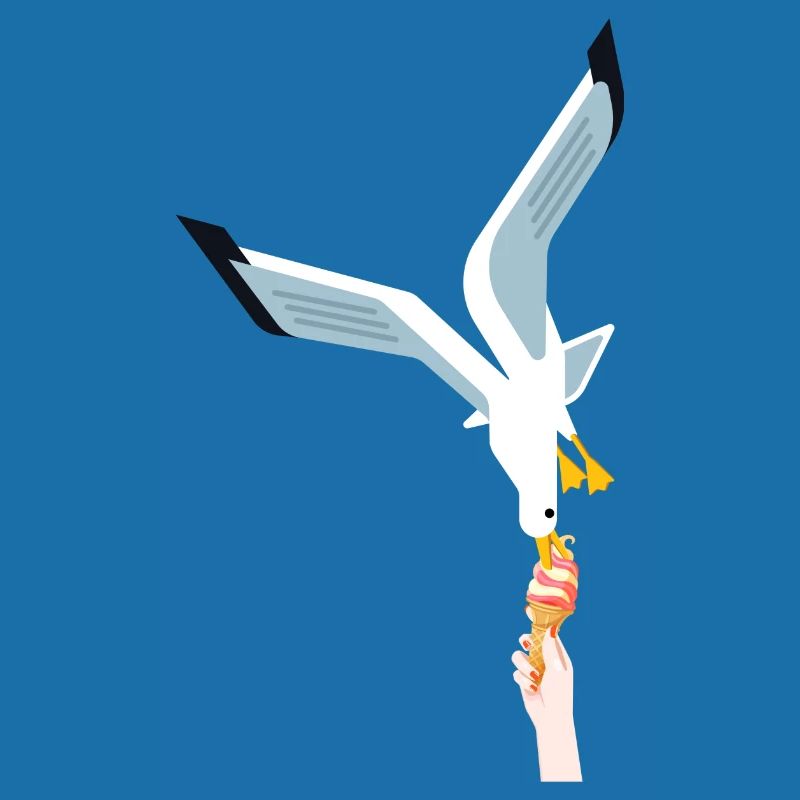 Möwe Eis Geschenk Vogel Dieb