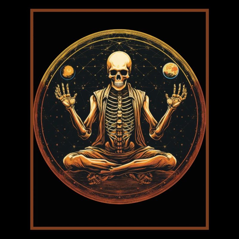 Yoga Pose Oracle Crystal Third Eye Skeleton