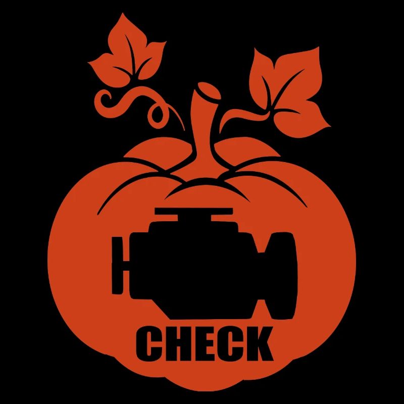 Halloween Pumpkin Check Engine Light Car