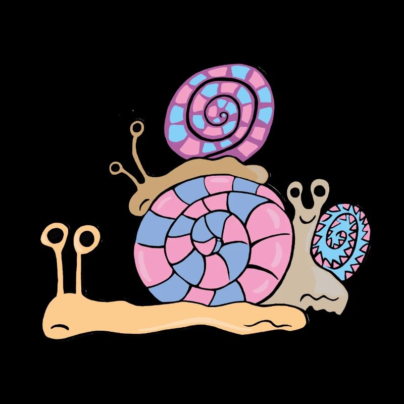 Escargots. Trois escargots de dessin animé mignon. mignon