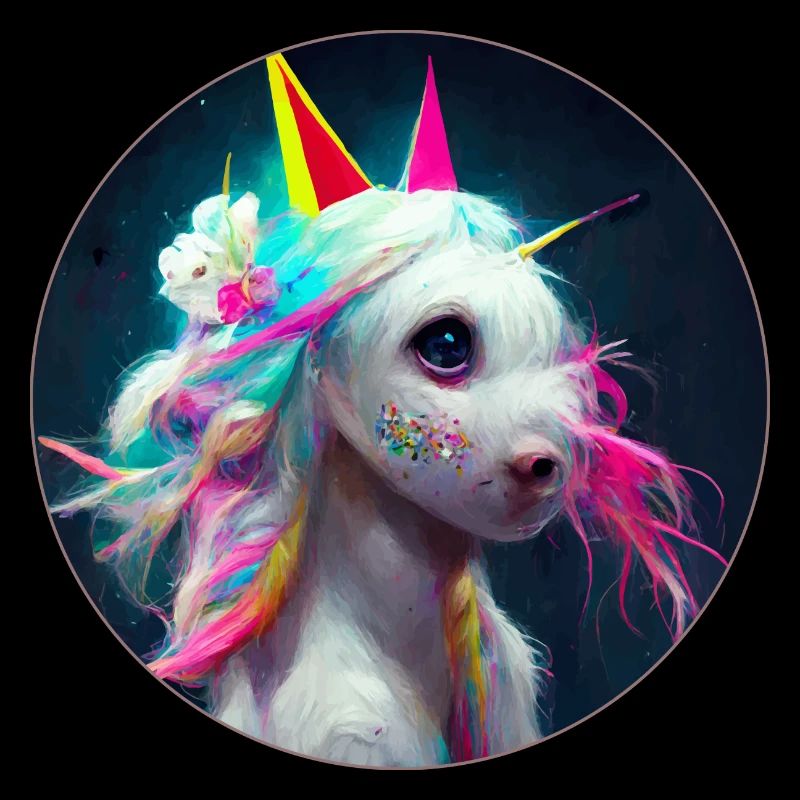 Glitzer Party Einhorn mit Regenbogen Mähne