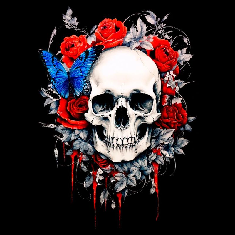 Skull With Roses