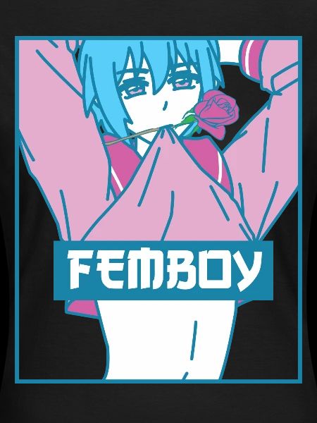 Femboy Anime Pojke Gay Estetisk Pastell Bitande Rose