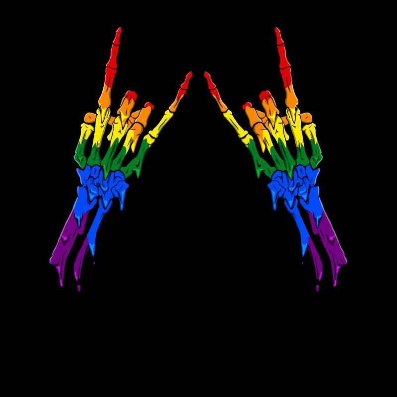 Gay Pride Rainbow Flag Devil Horn Ske