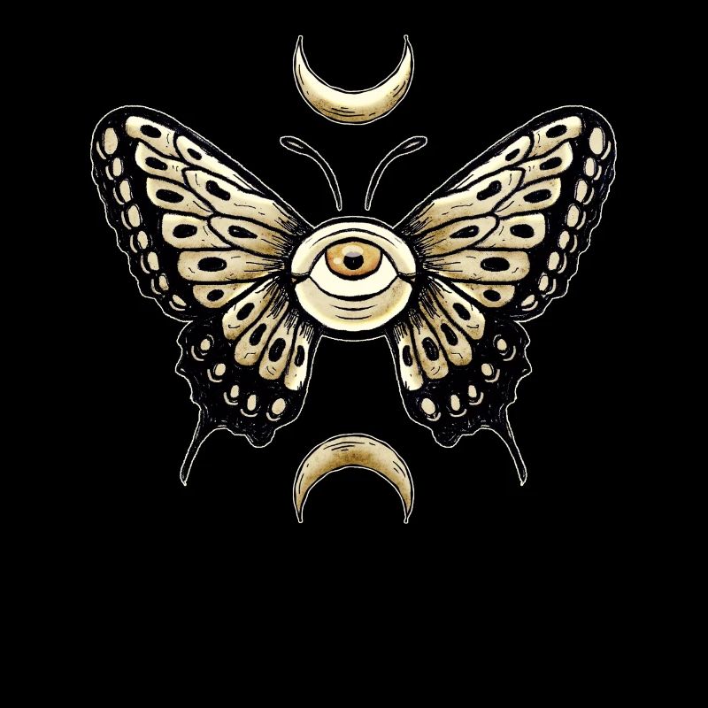 Weirdcore Aesthetic Eyeball Butterly Moon Phase