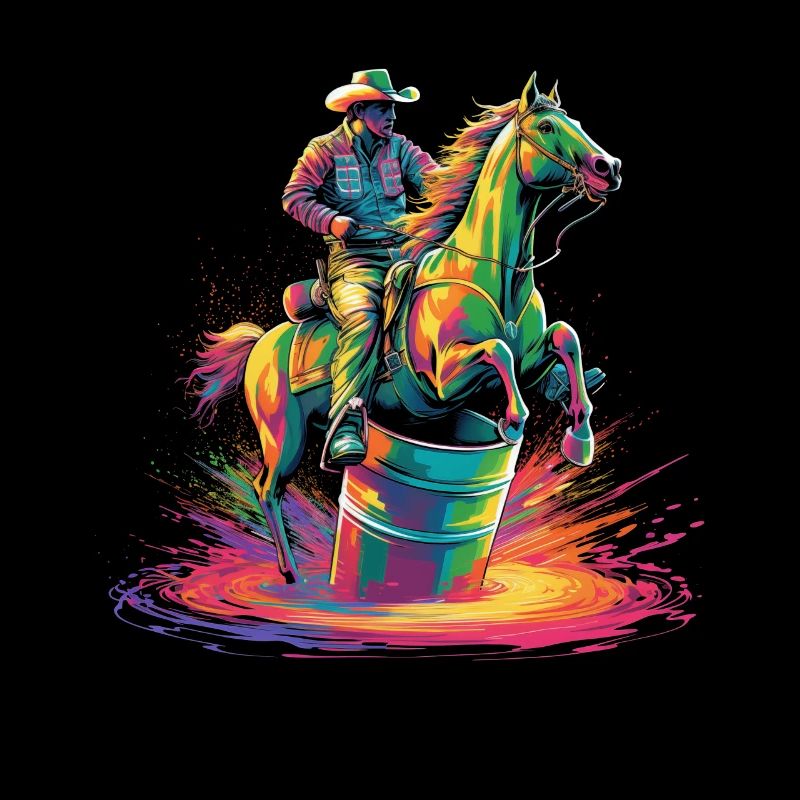 Barrel Racer Barrel Race Rodeo Pop Art
