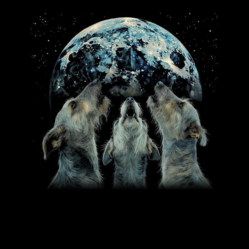 Irischer Wolfshund Hund Heulender Mond