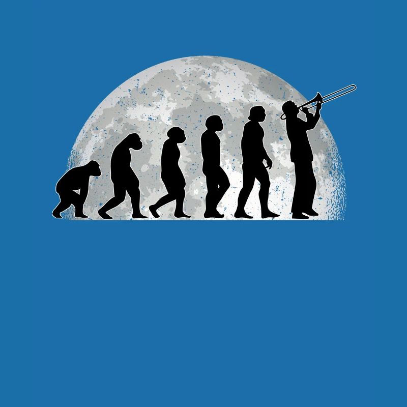 Trombonist evolution moon trombone trombone player
