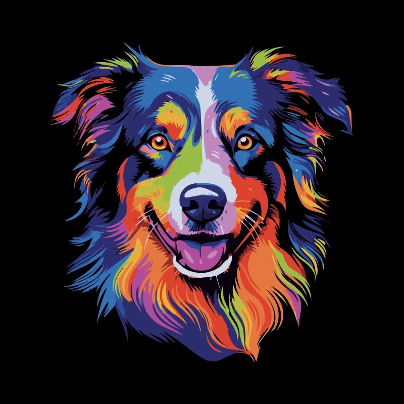 Australian Shepherd Colorful Aussie
