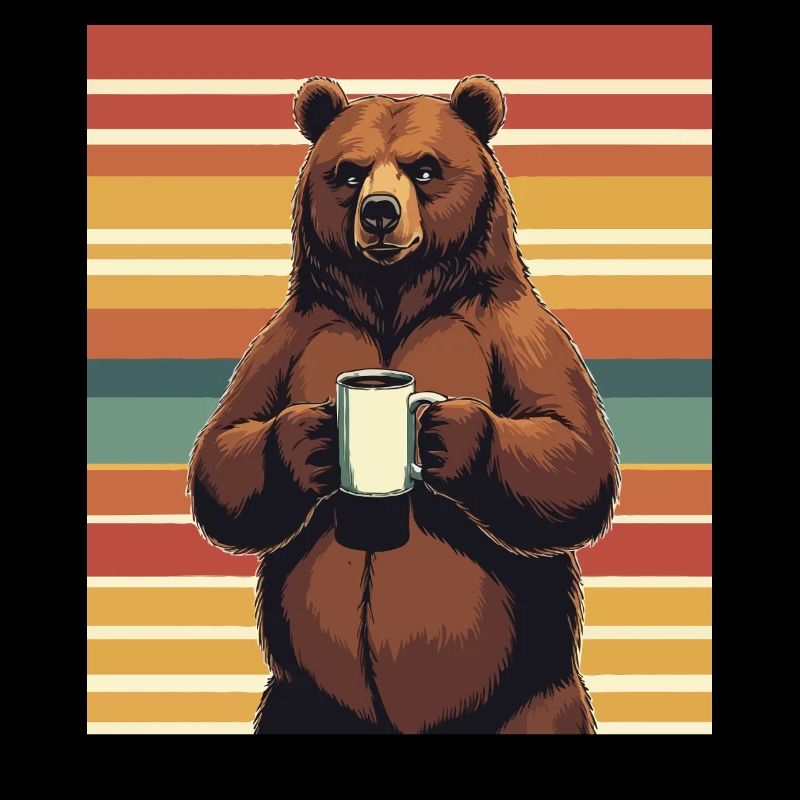 Grim Bear Coffee Mug Bears Coffee Tired