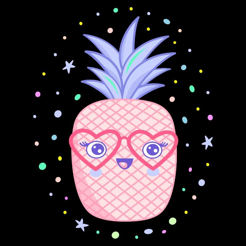 Rosa Ananas Herzbrille Kawaii
