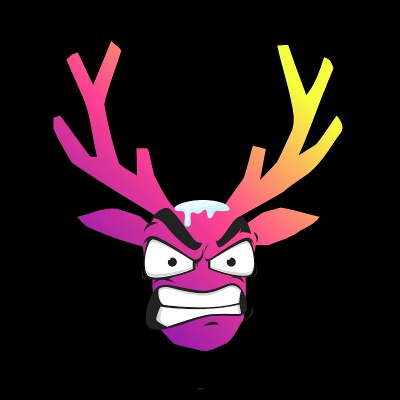Furious Christmas Snow Deer Head