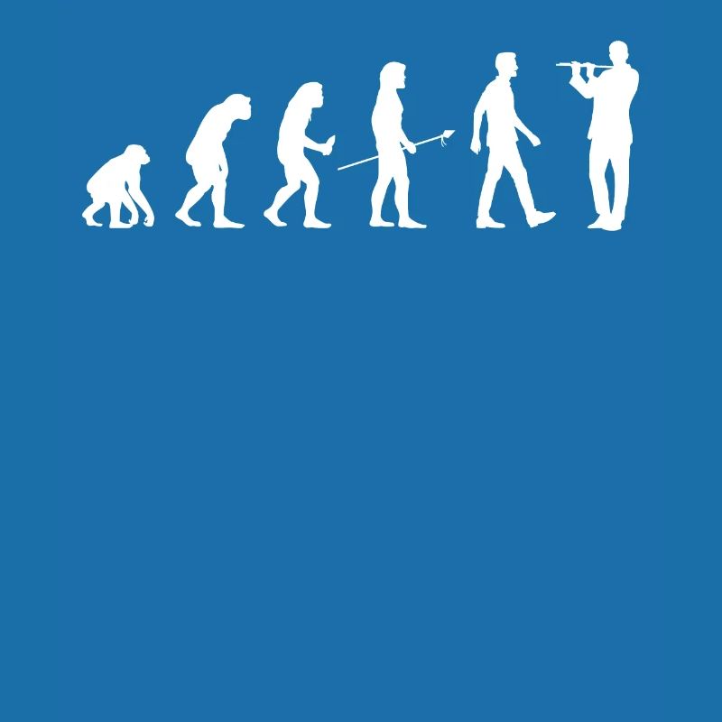 Querflötenspieler Geschenk Evolution Man