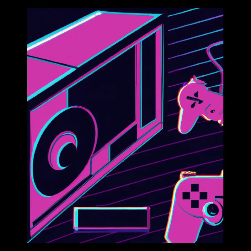 Vaporwave Aesthetic Gaming Console Future