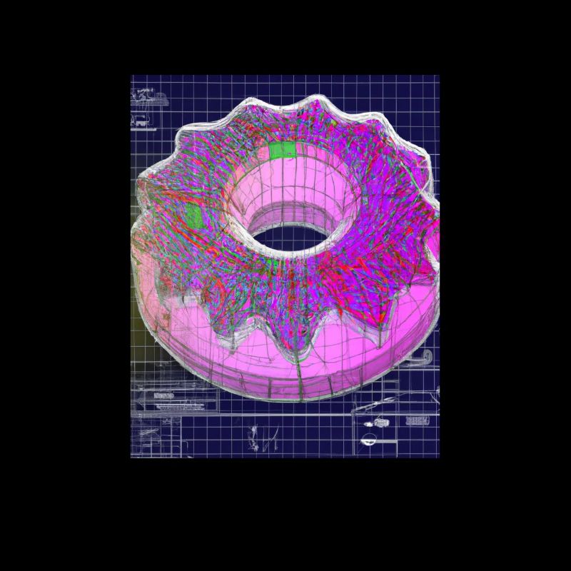 Donut Blueprint Pastry Chef Cake Baking