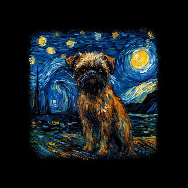 Brussels Griffon Van gogh starry night