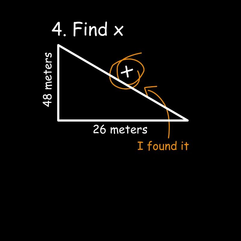 Prof de maths Hypotenuse Trouver x phrase de Pythagore