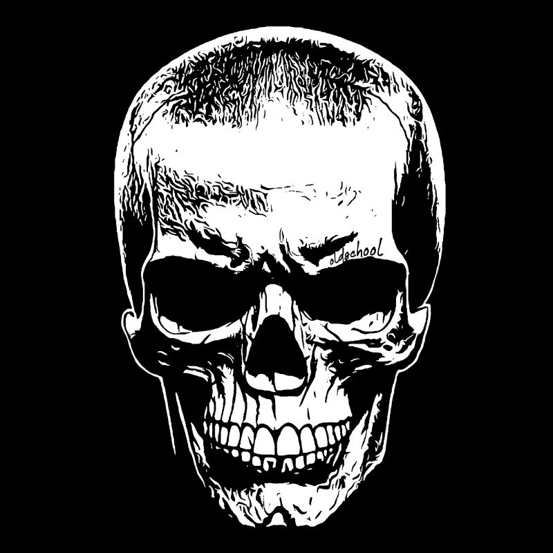 Oldschool Skull with tattoo on the eyebrow