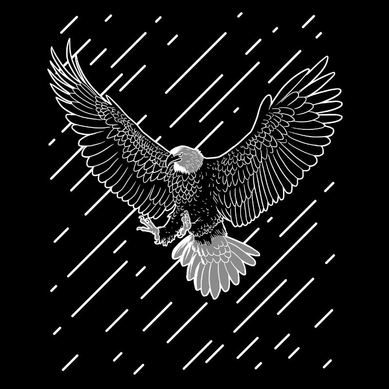 Eagle in the rain