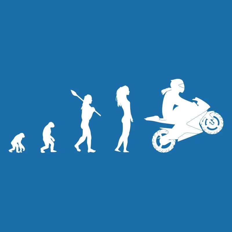 Motorcycle evolution woman design color selectable