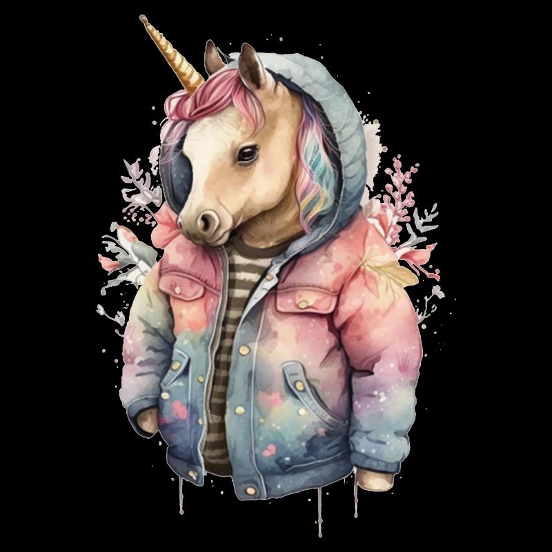 Einhorn trägt eine Aquarelljacke