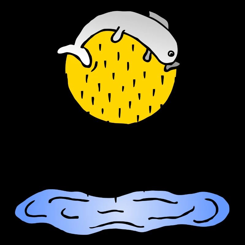 Poisson sauter eau gouttes d'eau coucher de soleil
