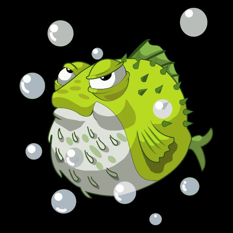 Cartoon comic puffer fish