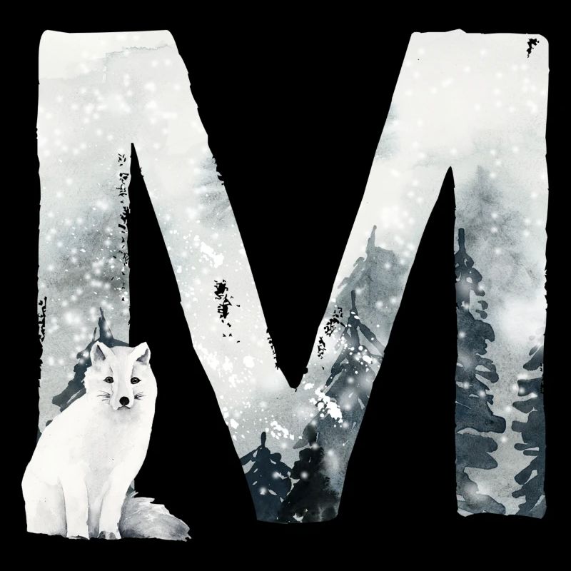 M – dekoratives Schriftzeichen – Winter