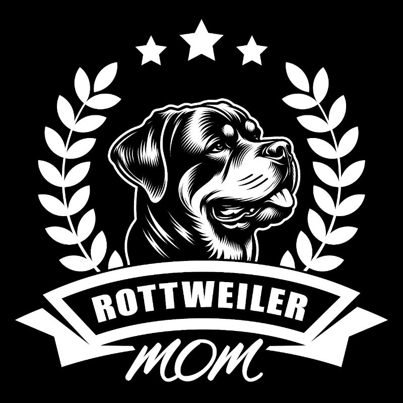 « Rottweiler Mom » avec bannière et couronne de blé