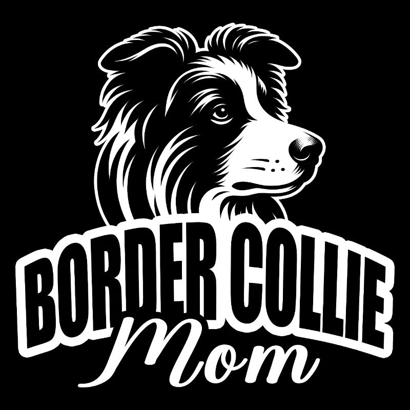« Border Collie Mom » avec tête de chien