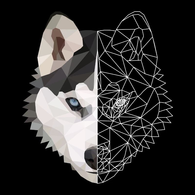 Husky Polygon Hund Eis Schnee Tierliebe Geschenk