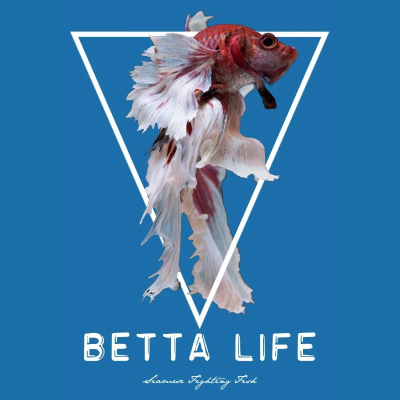 Betta Fish Geometric Siamese Fighting Fish Design