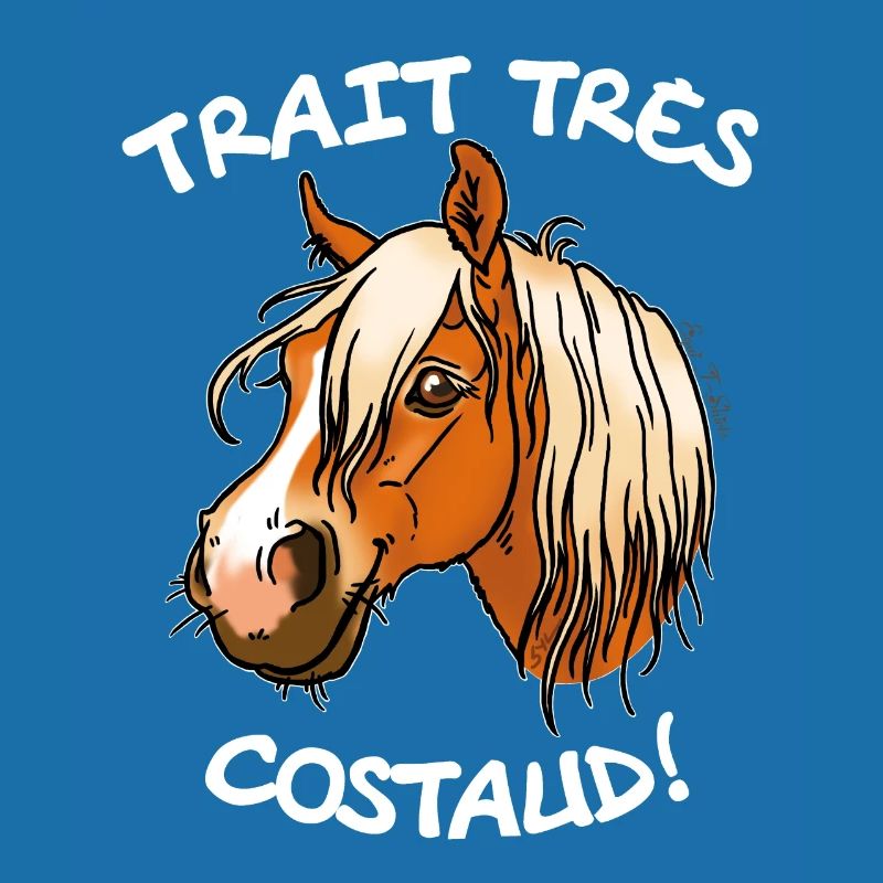 Cheval de trait comtois (texte blanc)