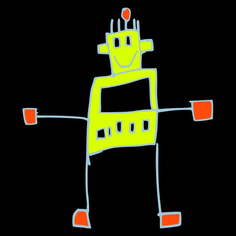 Cool robot child's drawing