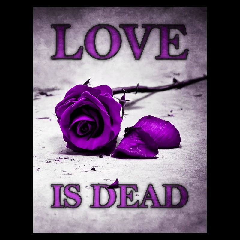 Love is Dead Rose Lila - Emo Goth Anti Valentinstag