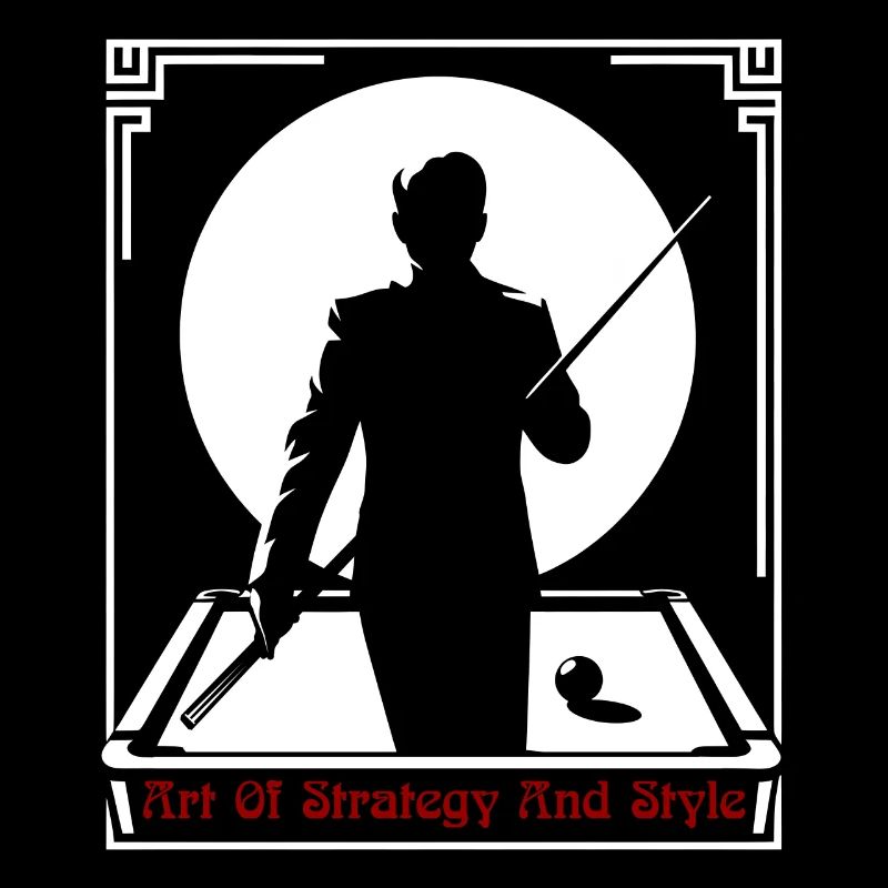 Billiardplayer holding a billiard cue in front of