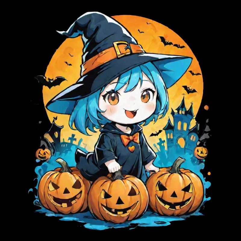 halloween sorciere et citrouille manga