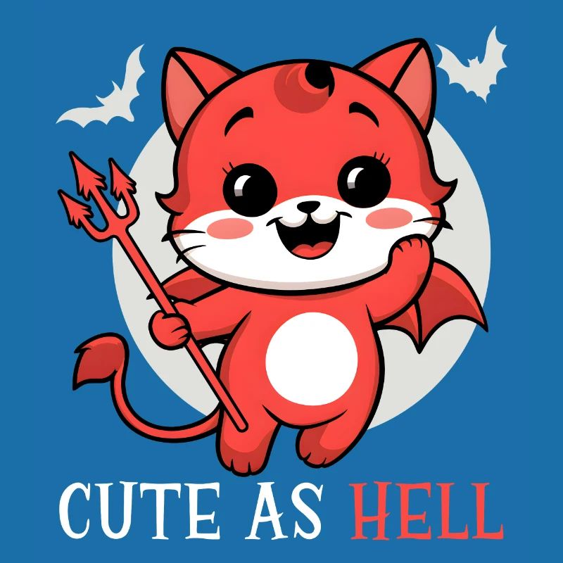 Cute As Hell Cute Demonic Kitten