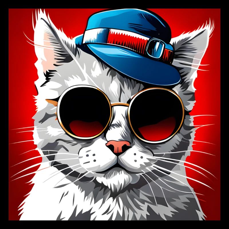 Classy Cat With Shades And A Top Hat