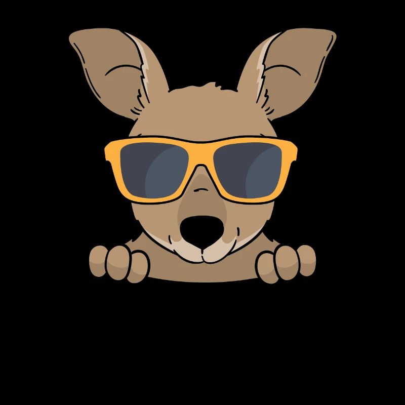 Kangourou doux avec lunettes de soleil