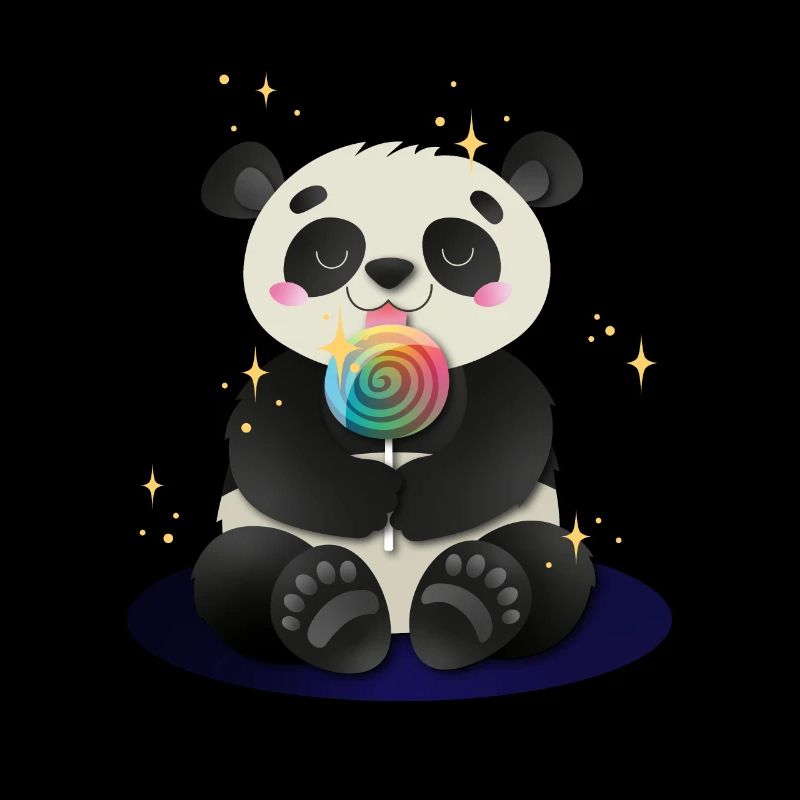 Panda avec une sucette T-shirt design - ours mignon