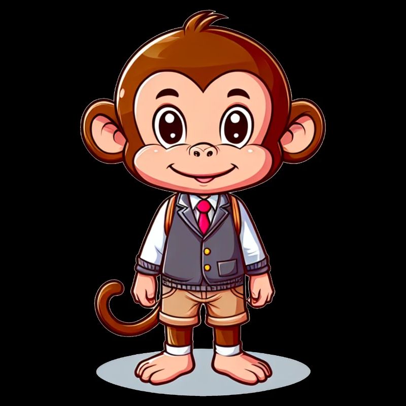 Singe écolier mignon